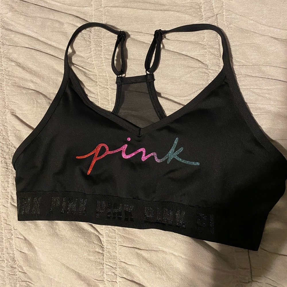Pink sports bra